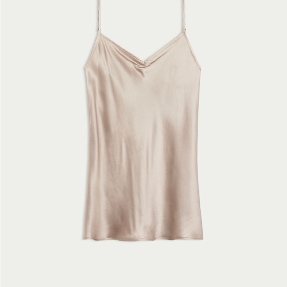 *SOLD* Intimissimi 100% Silk Satin Dust Beige V-Neck Top Lingerie - Picture 6 of 13